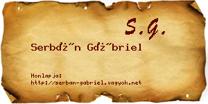 Serbán Gábriel névjegykártya
